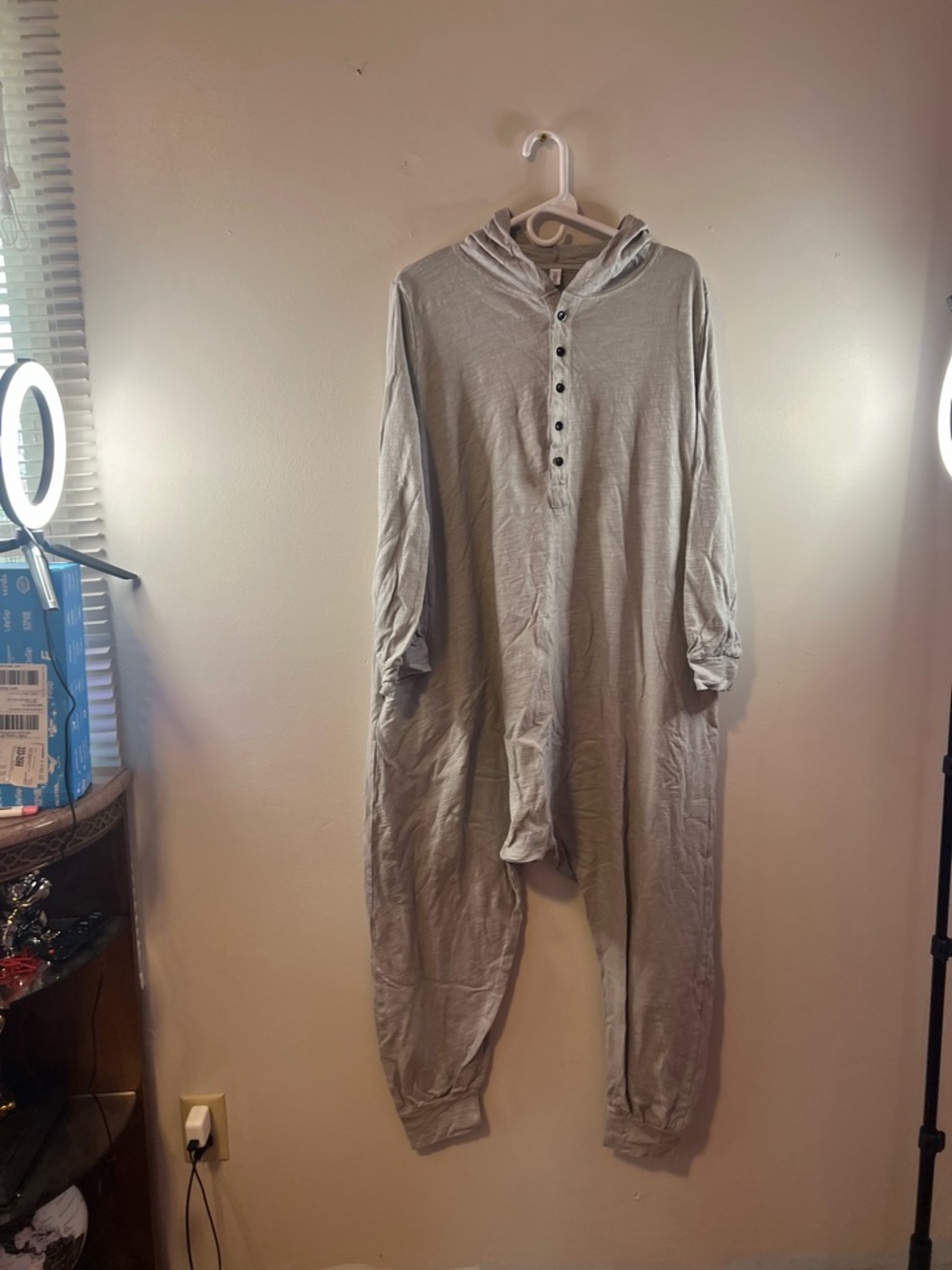 Women's Hooded Light Grey Onesie